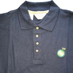 Lion Apparel Mens Large Long Sleeve Navy Polo "BP" Logo Shirt
